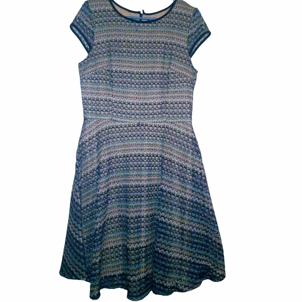 ✨Madison Leigh Mermaid Flawed Lined Multicolor Patterned Dress Size 14